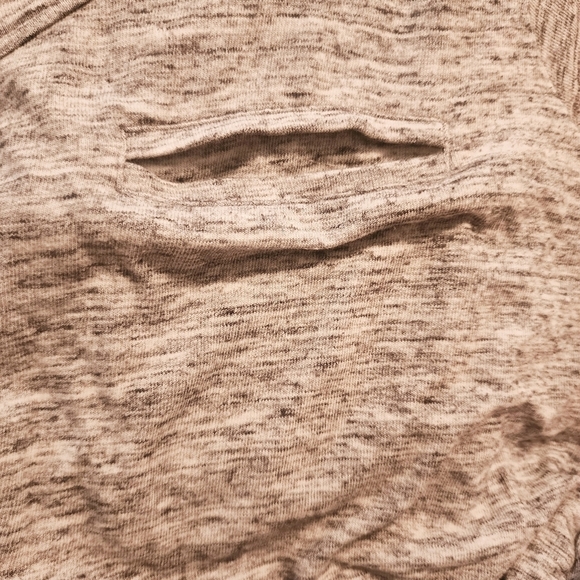 Cynthia Rowley Tee T-Shirt Heathered Grey Chest Pocket Women's Large L Cuffed - Picture 7 of 10